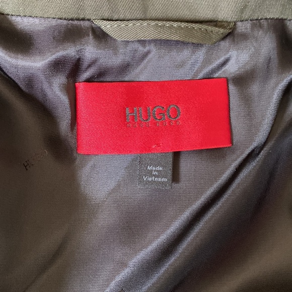 NWOT Hugo Red Men's Dark Green Bingou Zip-off Hood Field Jacket - Picture 4 of 7